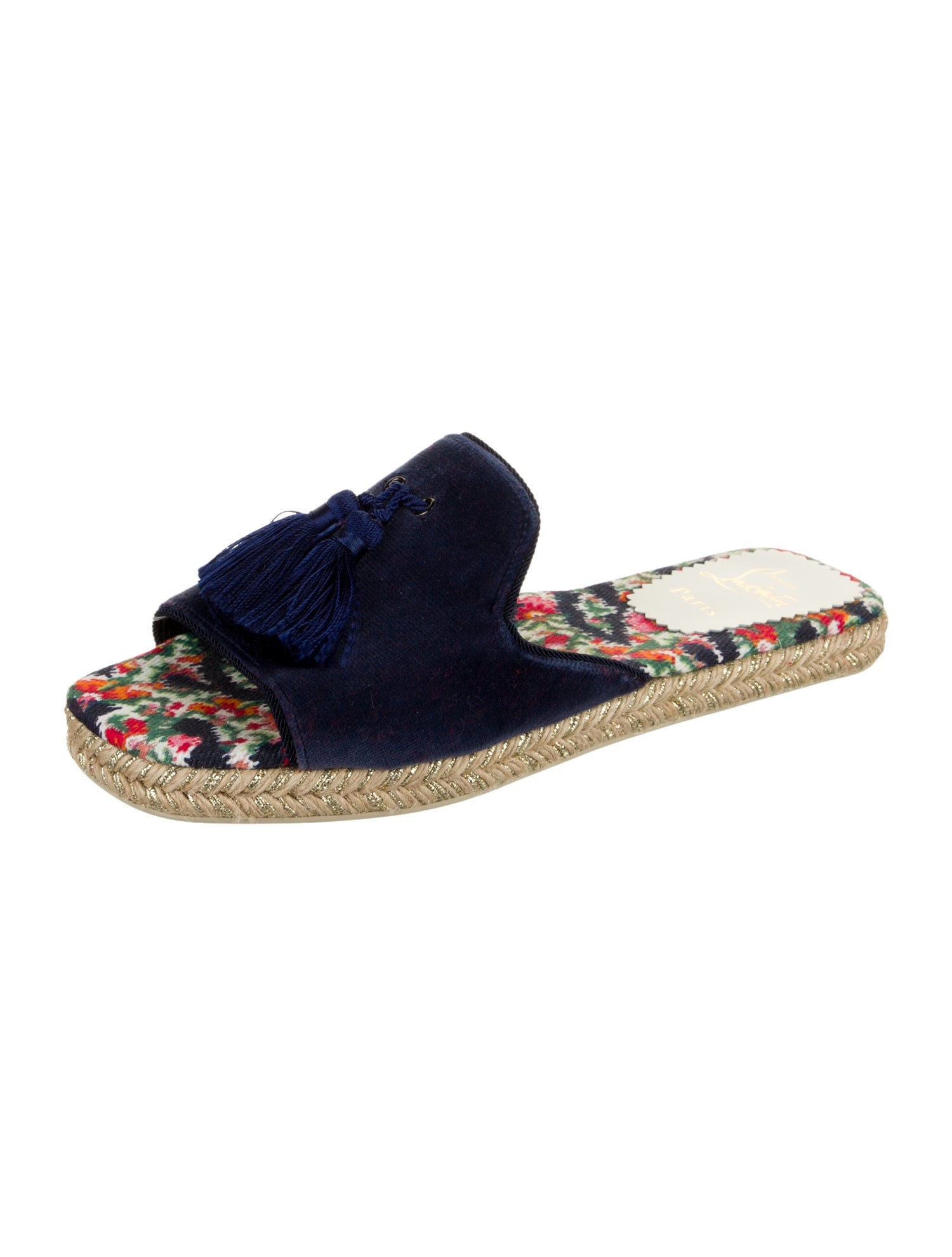 Christian Louboutin Velvet Floral Print Espadrilles